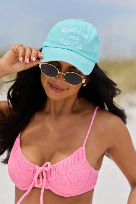 GWP - Sunshine And Coffee Baseball Hat made by Pink Lily