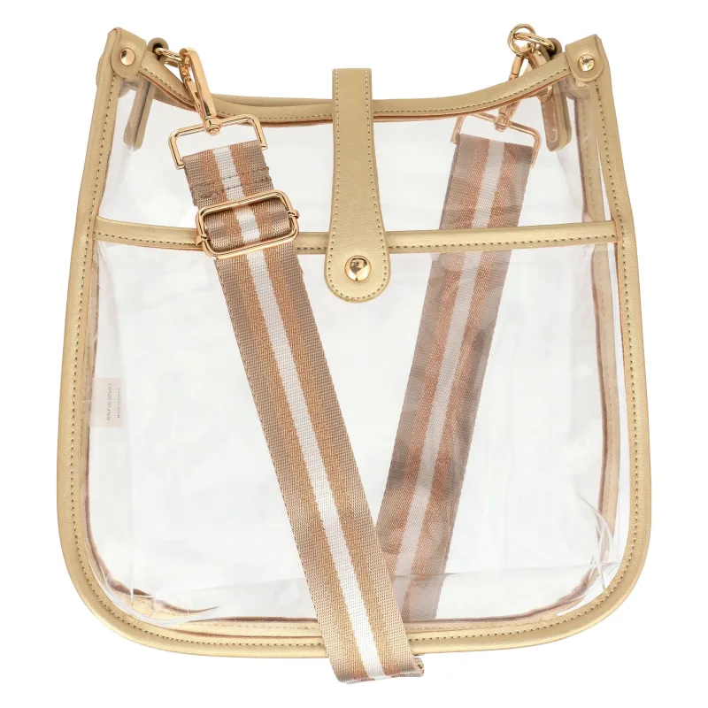 Milly Kate Clear Crossbody Bag - Gold made by Pink Lily
