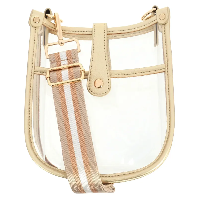 Milly Kate Mini Clear Crossbody Bag - Gold made by Pink Lily