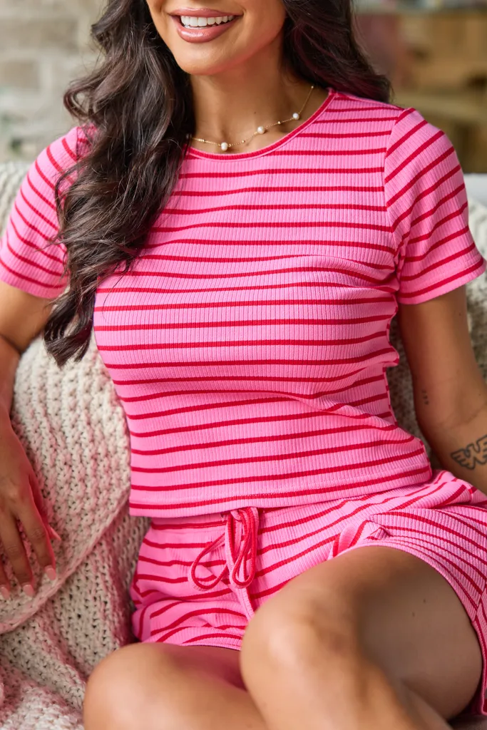 Piper Hot Pink Striped Tee sold by Pink Lily product image thumbnail 3