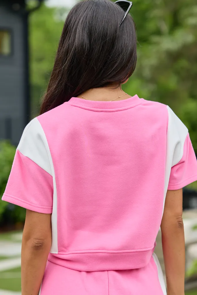 Brooke Pink Colorblock Sweatshirt sold by Pink Lily product image thumbnail 5