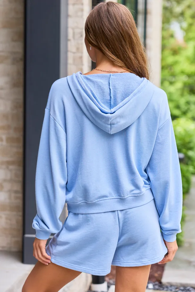 Rayne Dusty Blue Ruffle Hoodie sold by Pink Lily product image thumbnail 5