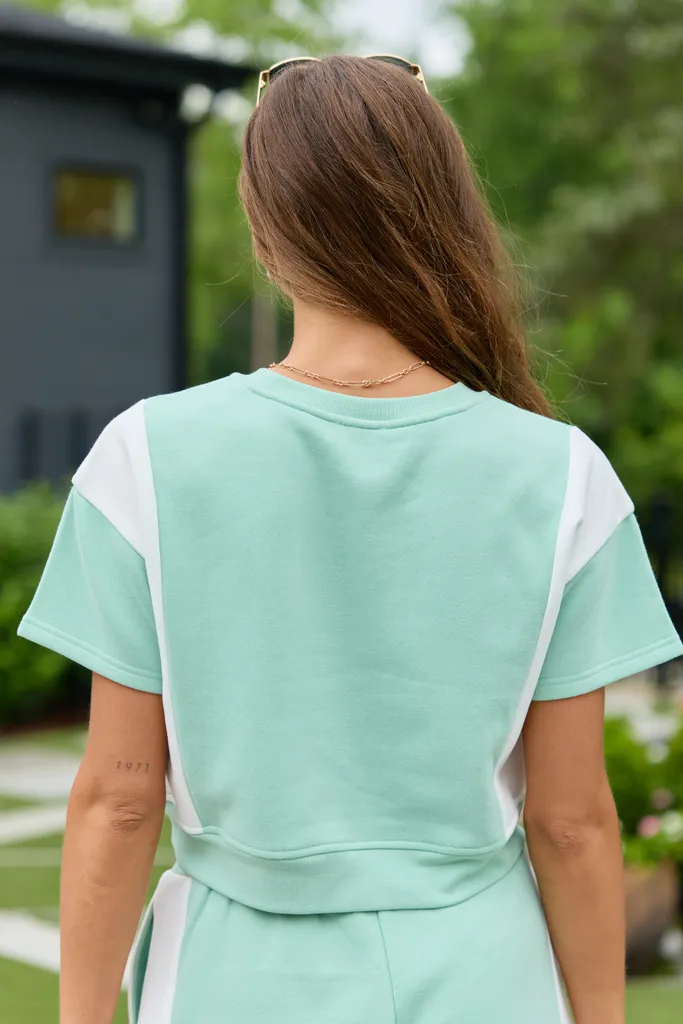 Brooke Mint Colorblock Sweatshirt sold by Pink Lily product image thumbnail 5