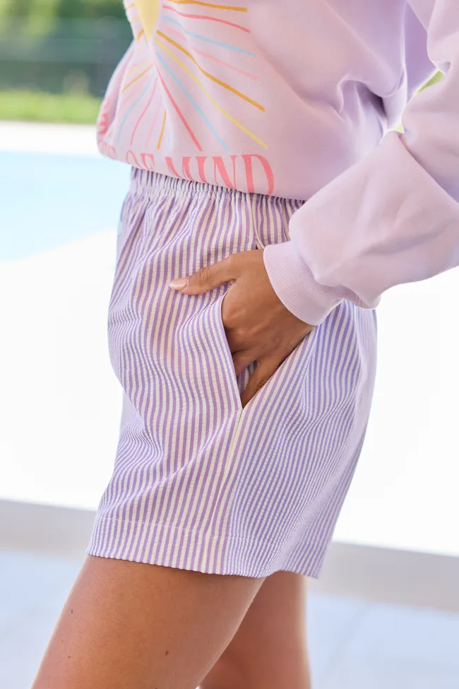 Living My Truth Purple Striped Boxer Shorts sold by Pink Lily product image thumbnail 4