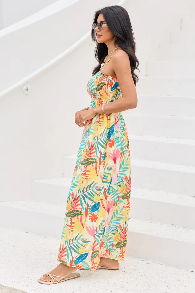Aria Multi Palm Print Maxi Dress sold by Pink Lily product image thumbnail 3