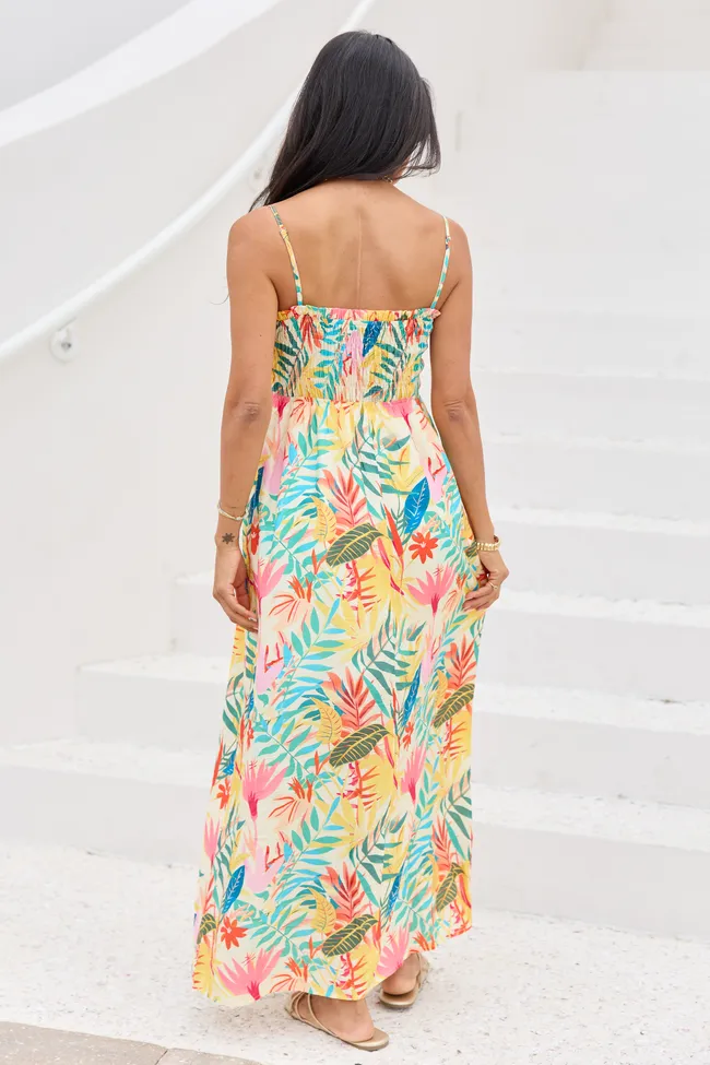 Aria Multi Palm Print Maxi Dress sold by Pink Lily product image thumbnail 4