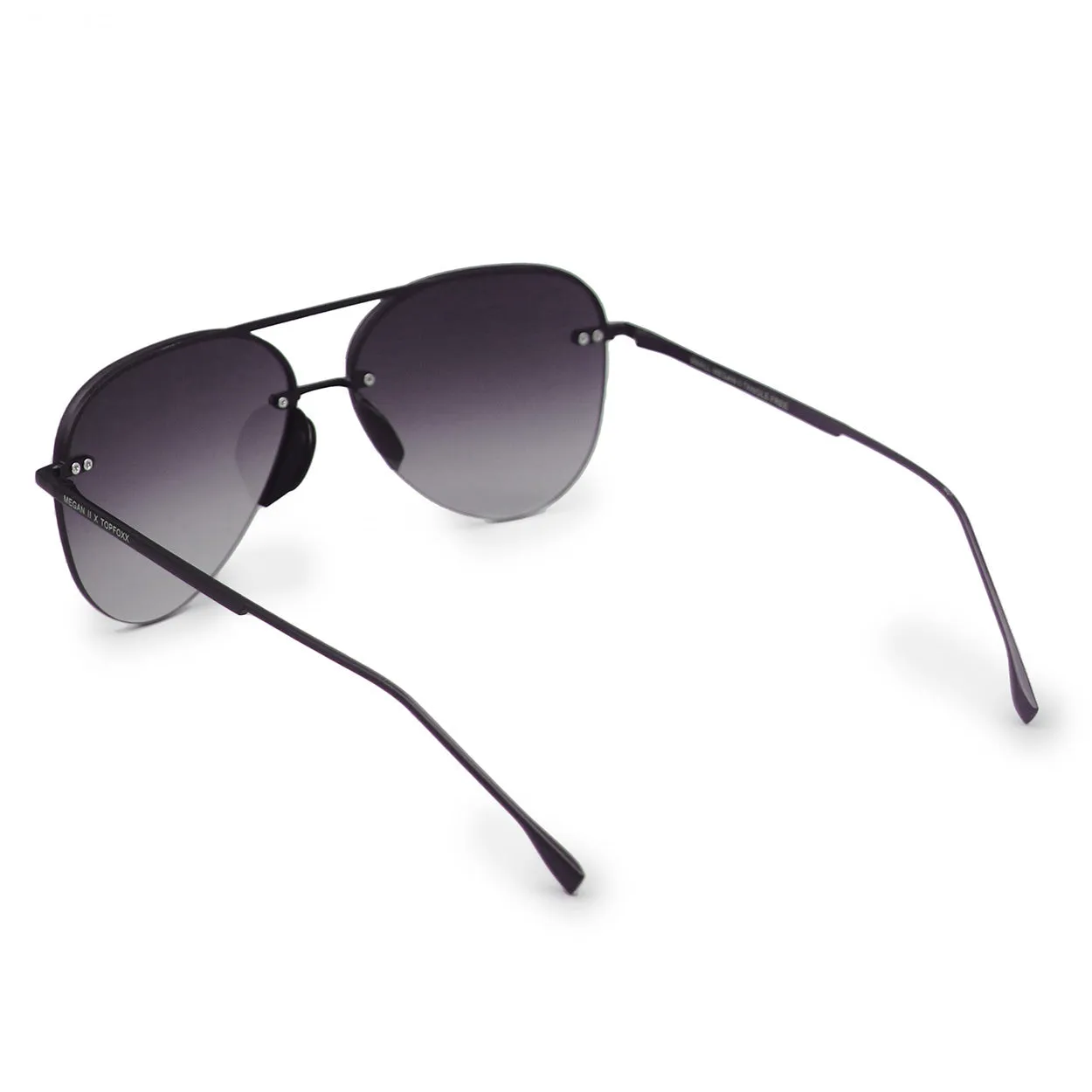 TopFoxx Smaller Megan 2 Faded Black - Tangle Free Aviator Sunglasses sold by Pink Lily product image thumbnail 5