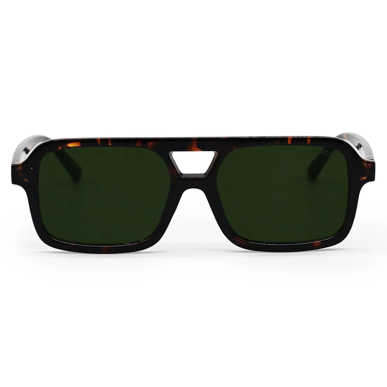TopFoxx Atlas - Green Tortoise Squared Sunglasses sold by Pink Lily product image thumbnail 2