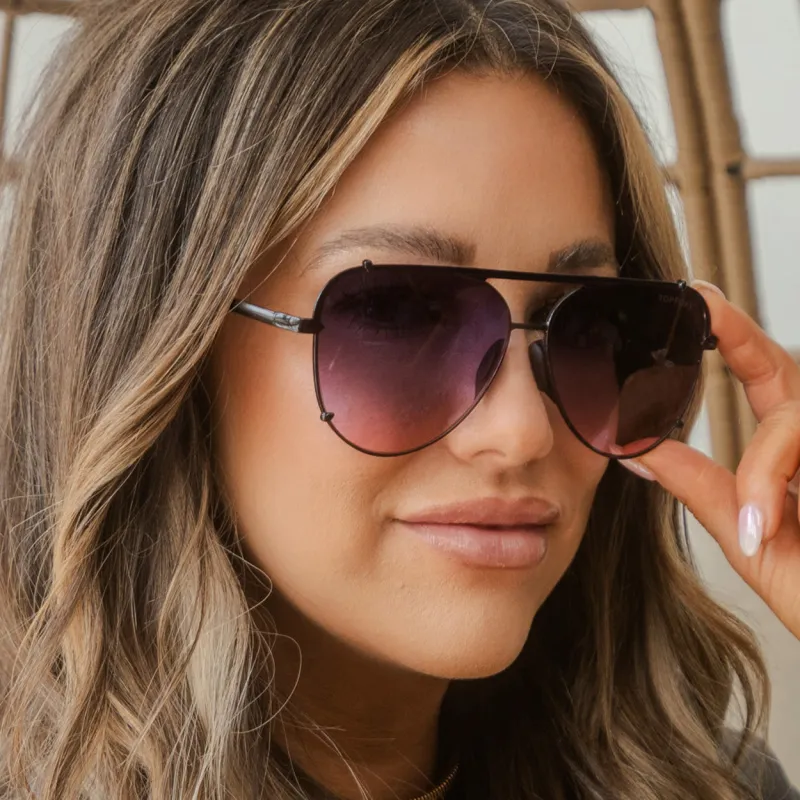 TopFoxx Cristina - Tangle Free - Faded Purple & Pink Aviator Sunglasses made by Topfoxx