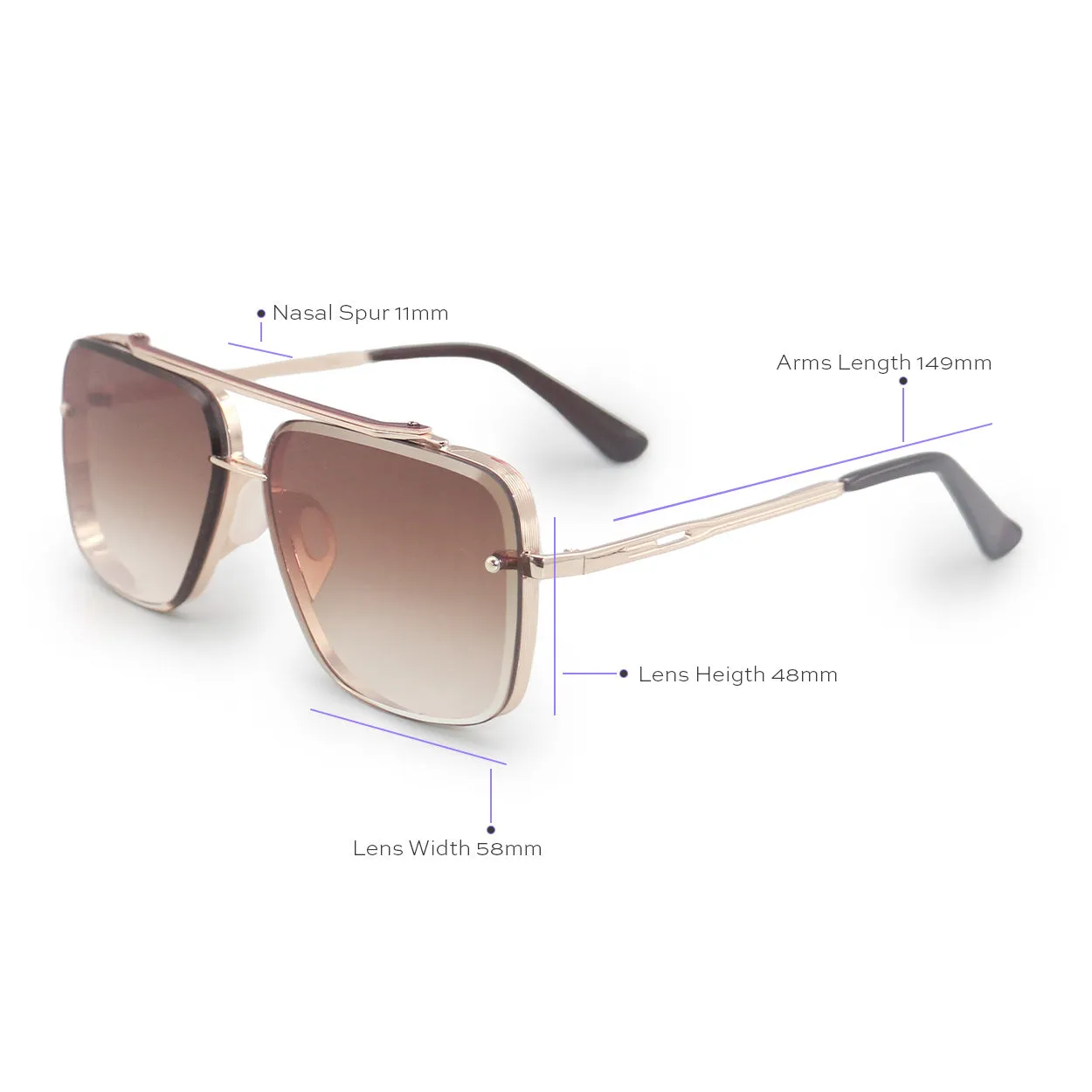 TopFoxx Smaller Bella Coffee - Tangle Free Aviator Sunglasses sold by Pink Lily product image thumbnail 3