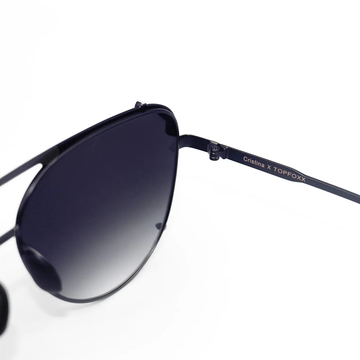 TopFoxx Cristina - Tangle Free - Faded Black Aviator Sunglasses sold by Pink Lily product image thumbnail 5