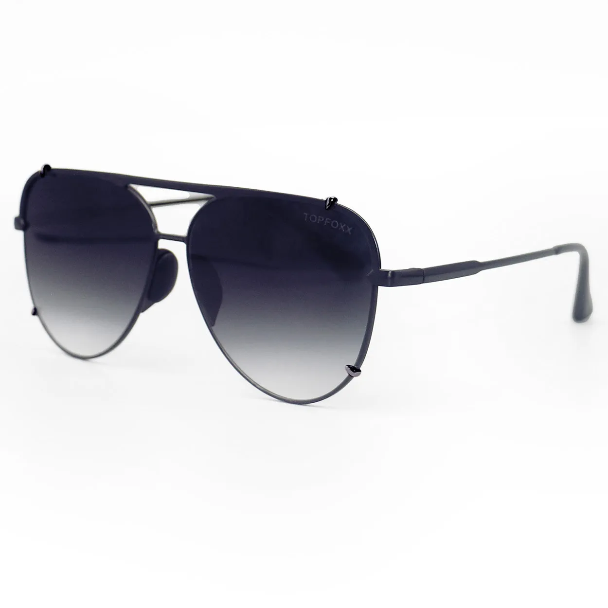 TopFoxx Cristina - Tangle Free - Faded Black Aviator Sunglasses sold by Pink Lily product image thumbnail 4