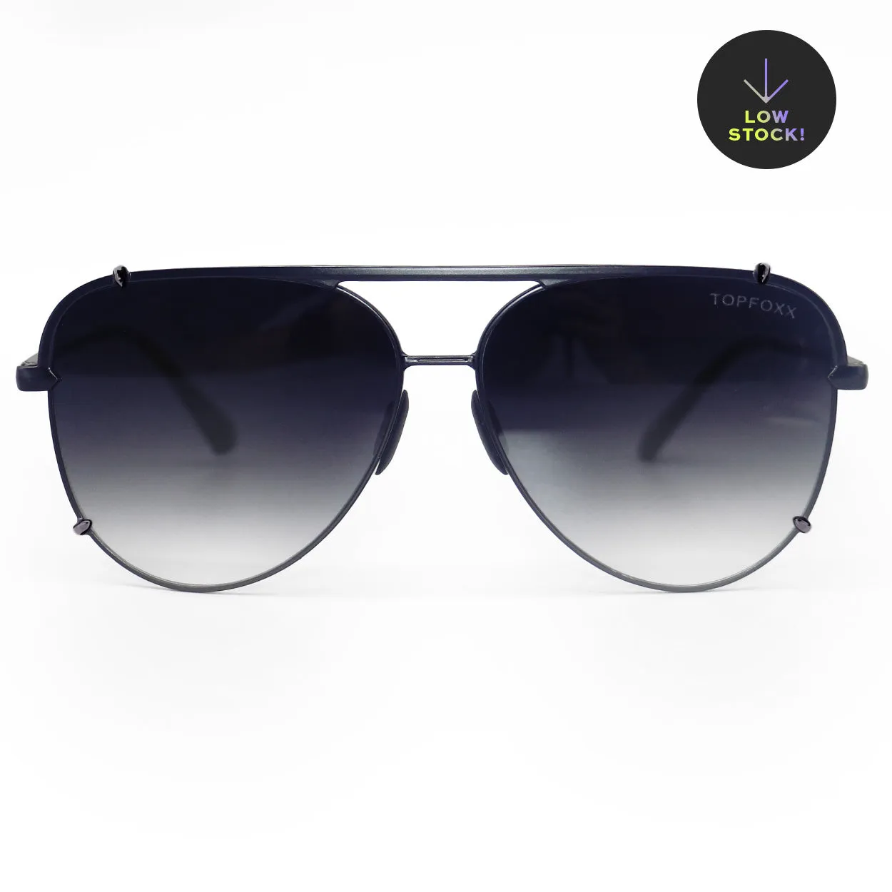 TopFoxx Cristina - Tangle Free - Faded Black Aviator Sunglasses sold by Pink Lily product image thumbnail 3