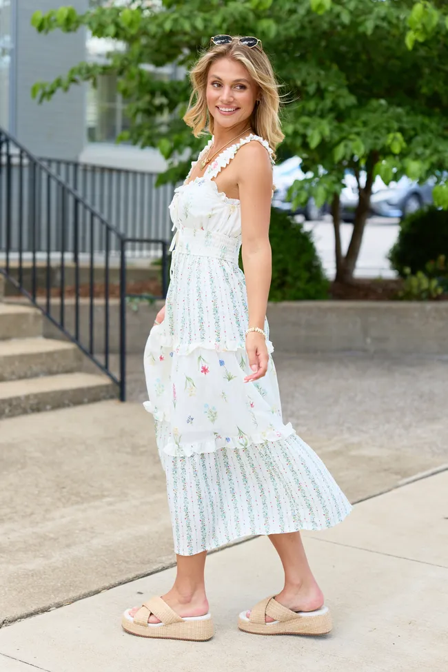 Ivory Floral Multi Midi Dress sold by Pink Lily product image thumbnail 5