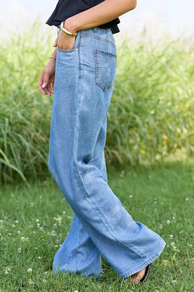 Fallon Chambray Wide Leg Jean sold by Pink Lily product image thumbnail 4