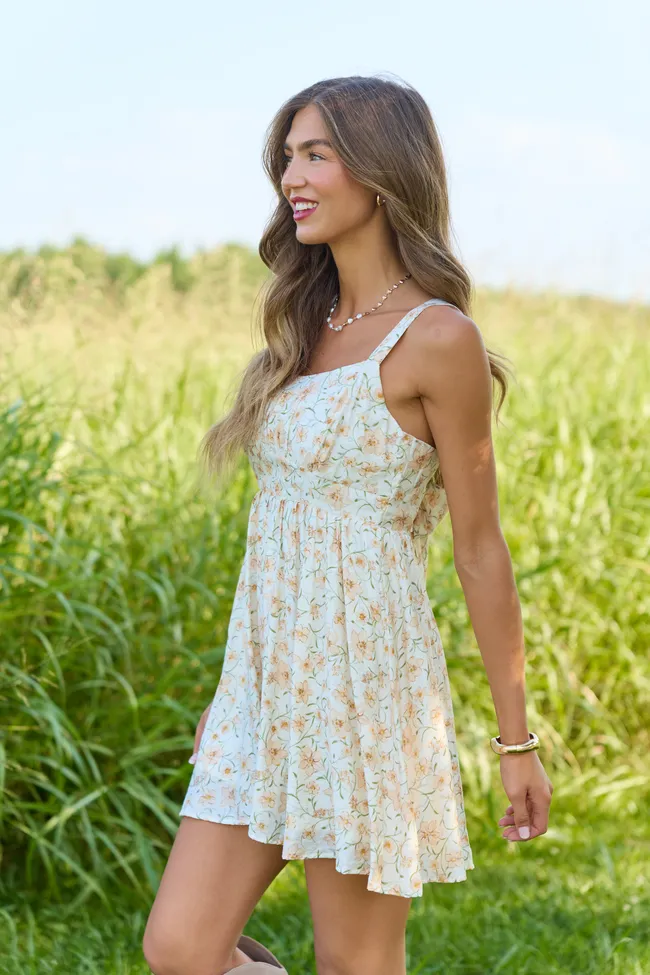Golden Glow Ivory Floral Mini Dress sold by Pink Lily product image thumbnail 4
