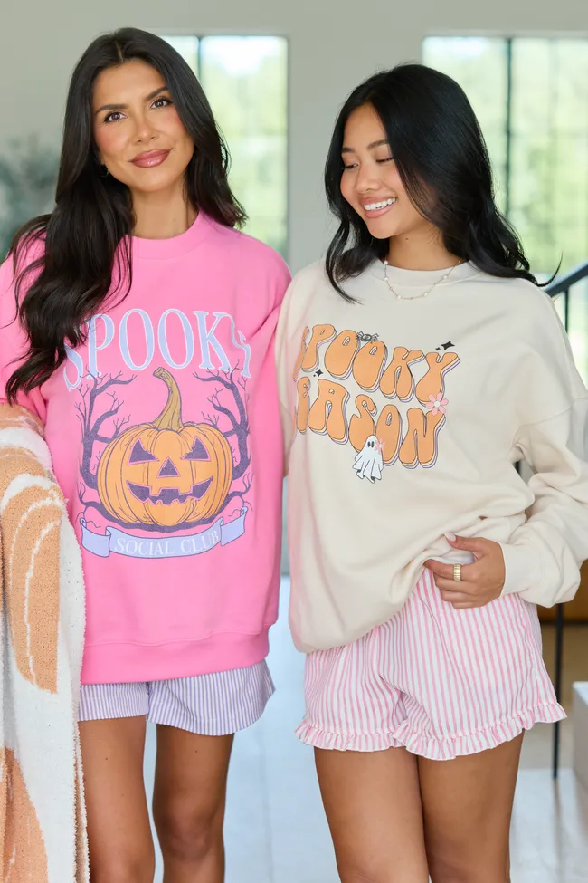 Spooky Social Club Pink Graphic Sweatshirt sold by Pink Lily product image thumbnail 5