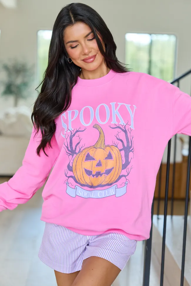 Spooky Social Club Pink Graphic Sweatshirt sold by Pink Lily product image thumbnail 4