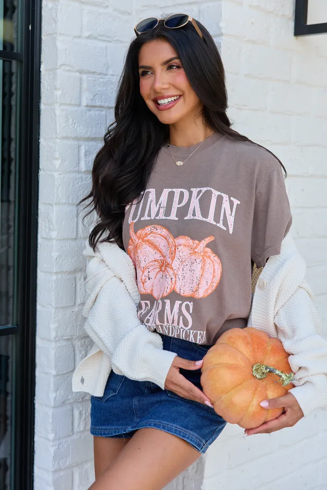 Pumpkin Farms Brown Graphic Tee sold by Pink Lily product image thumbnail 4