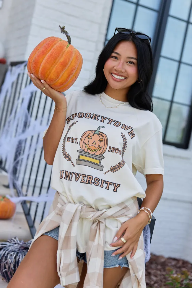 Spookytown Ivory Graphic Tee sold by Pink Lily