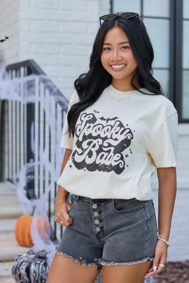 Spooky Babe Ivory Graphic Tee sold by Pink Lily product image thumbnail 5