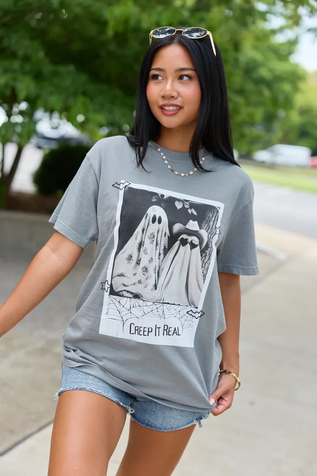 Creep It Real Grey Graphic Tee sold by Pink Lily product image thumbnail 5