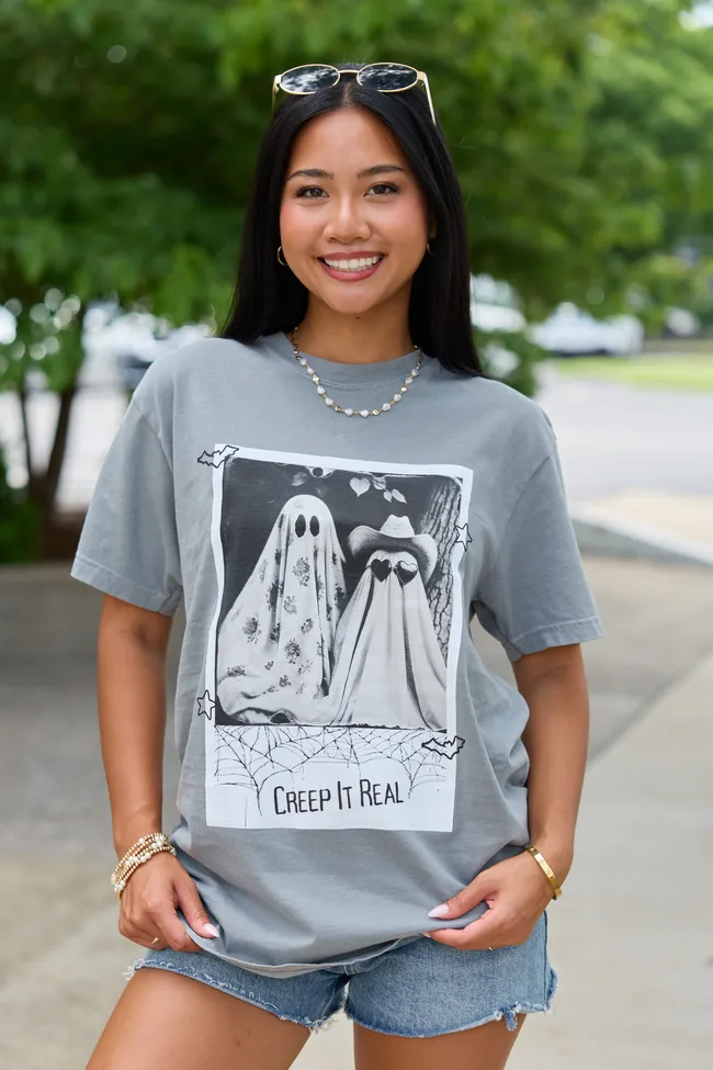 Creep It Real Grey Graphic Tee sold by Pink Lily product image thumbnail 4