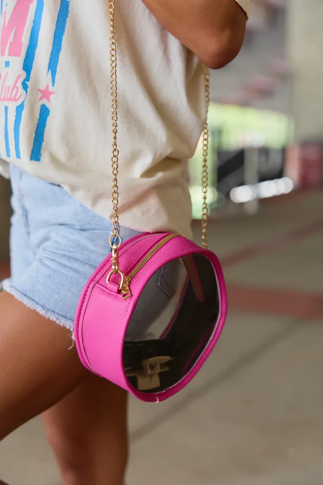 Front Row Clear Round Pink Crossbody Bag sold by Pink Lily product image thumbnail 2