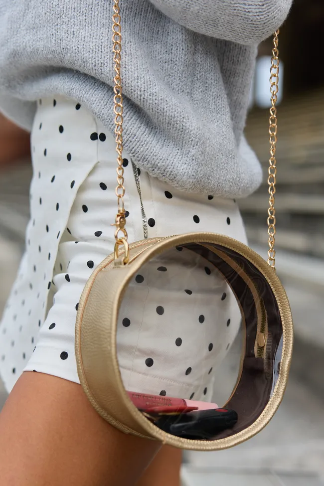 Front Row Clear Round Gold Crossbody Bag sold by Pink Lily product image thumbnail 4