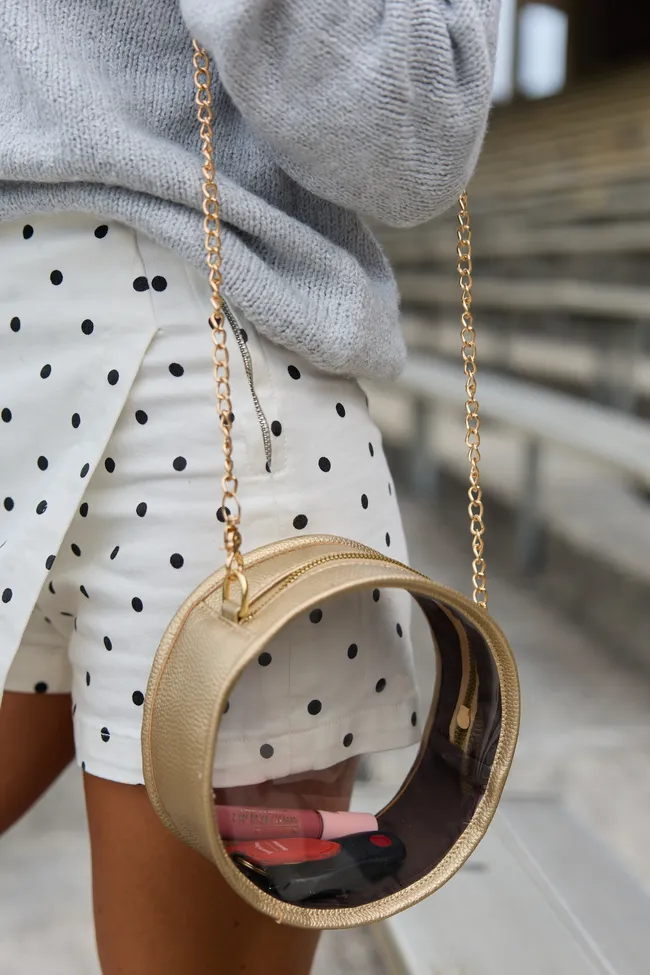 Front Row Clear Round Gold Crossbody Bag sold by Pink Lily product image thumbnail 3