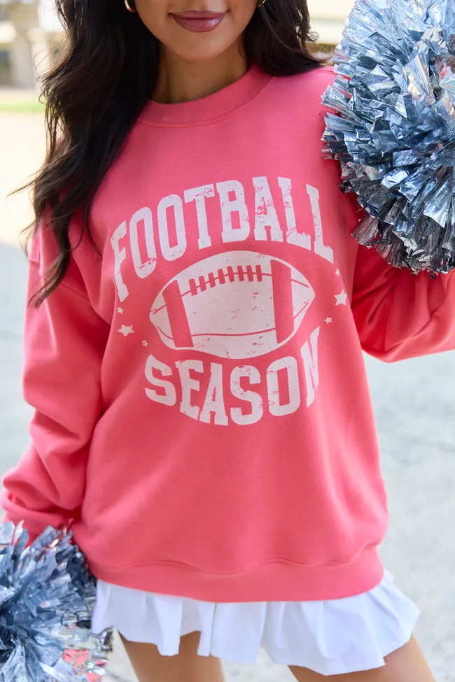 Football Season Light Red Oversized Graphic Sweatshirt sold by Pink Lily product image thumbnail 2