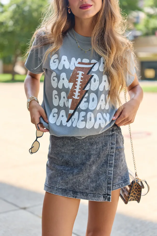 Gameday Football Grey Graphic Tee sold by Pink Lily product image thumbnail 2