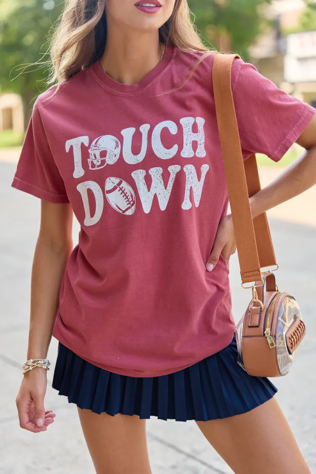 Touchdown Printed Crimson Graphic Tee sold by Pink Lily product image thumbnail 2