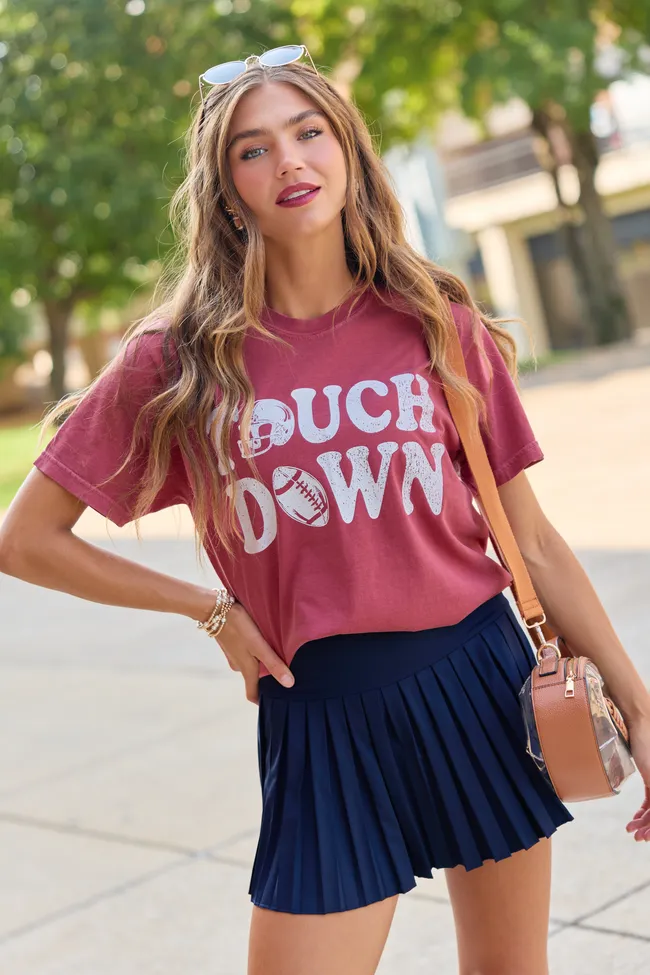 Touchdown Printed Crimson Graphic Tee sold by Pink Lily product image thumbnail 3
