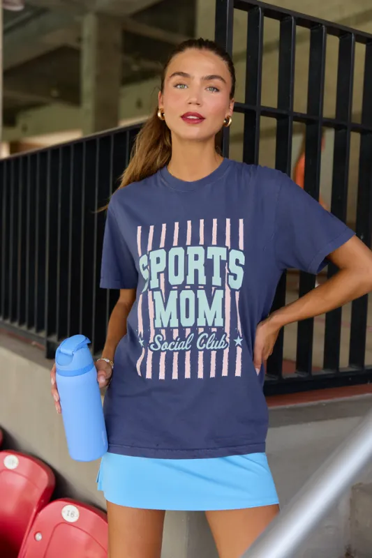 Sports Mom Social Club Navy Graphic Tee made by Pink Lily