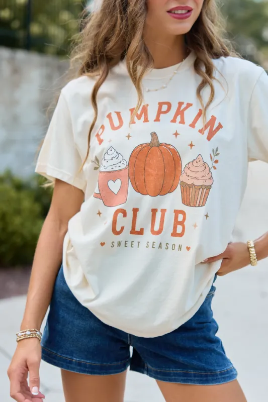 Pumpkin Club Ivory Comfort Colors Graphic Tee made by Pink Lily