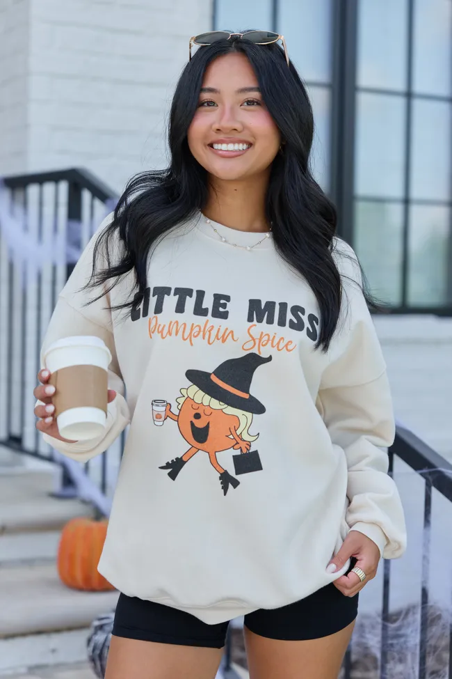 Little Miss Pumpkin Spice Cream Graphic Sweatshirt sold by Pink Lily
