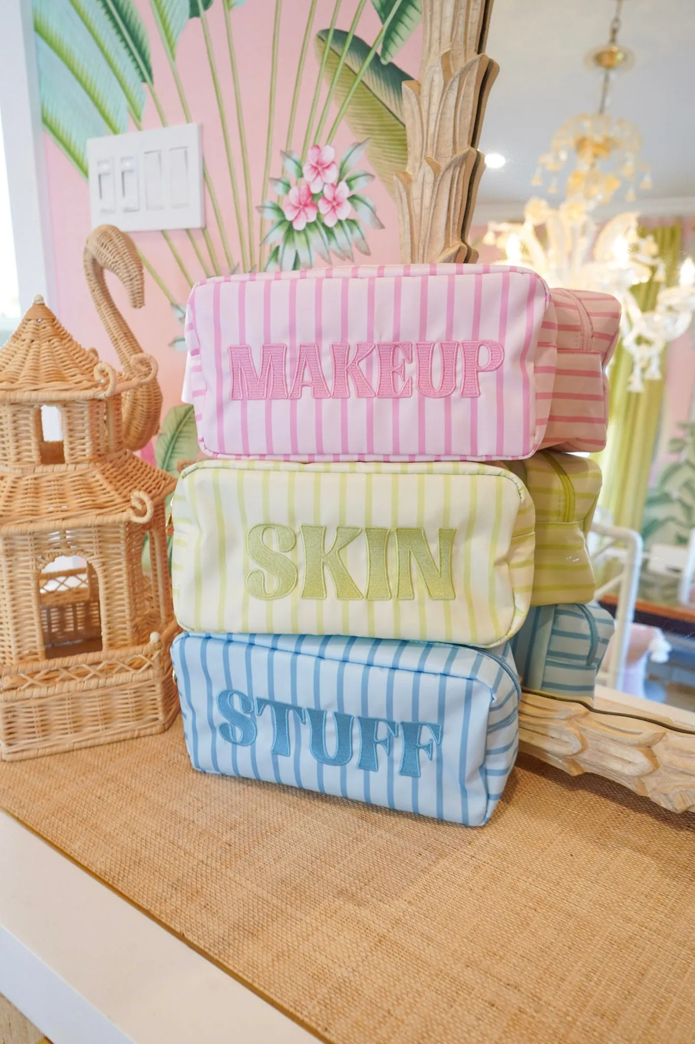Striped Travel- Ready Cosmetic Bags sold by Pink Lily product image thumbnail 4