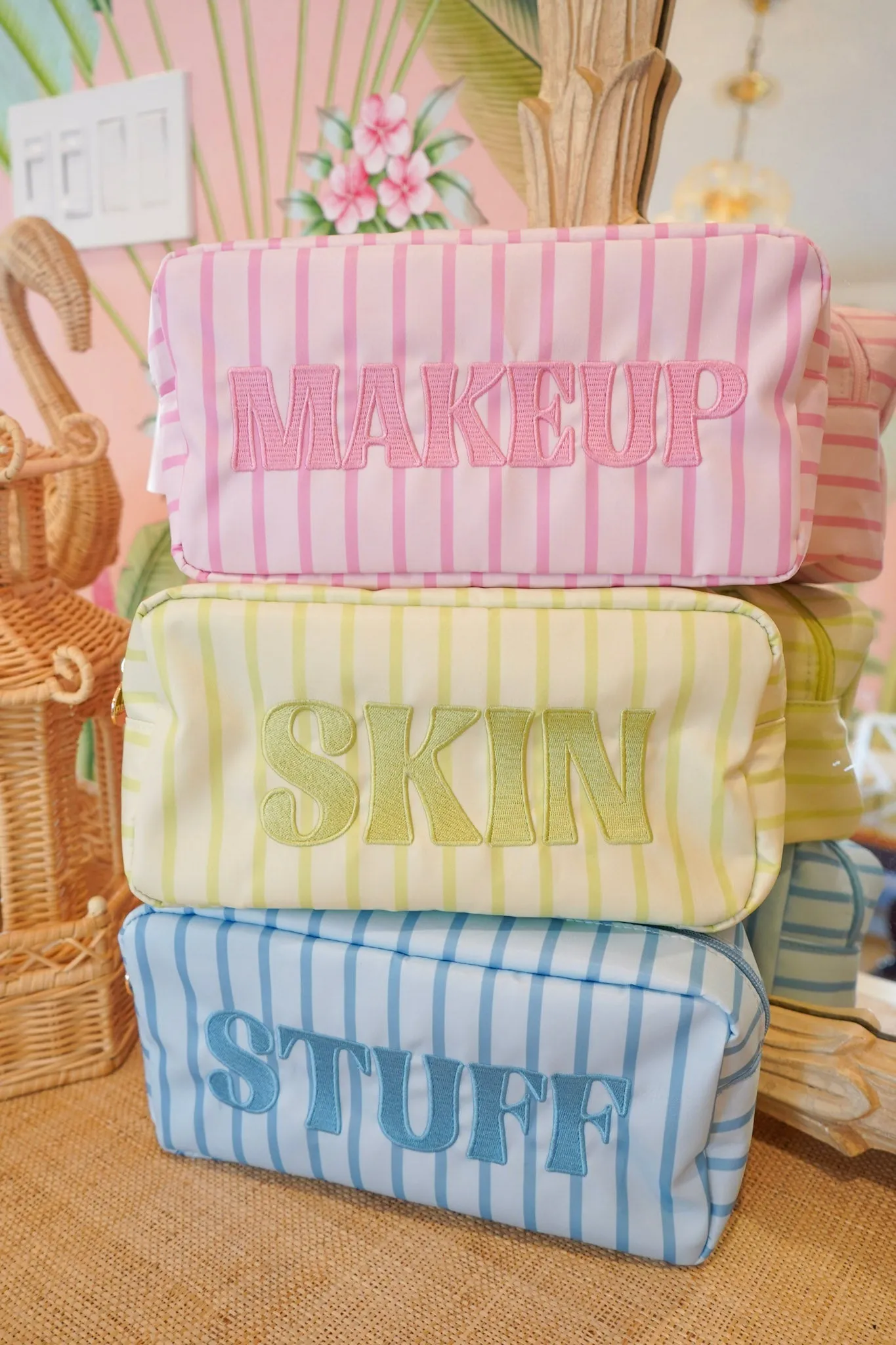 Striped Travel- Ready Cosmetic Bags sold by Pink Lily product image thumbnail 2
