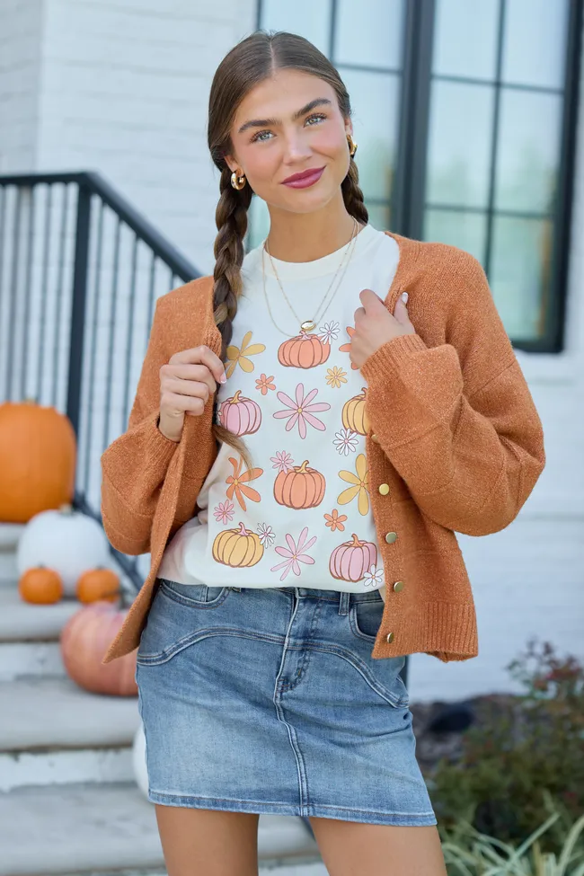 Pumpkin Daisy Ivory Comfort Colors Graphic Tee sold by Pink Lily product image thumbnail 3