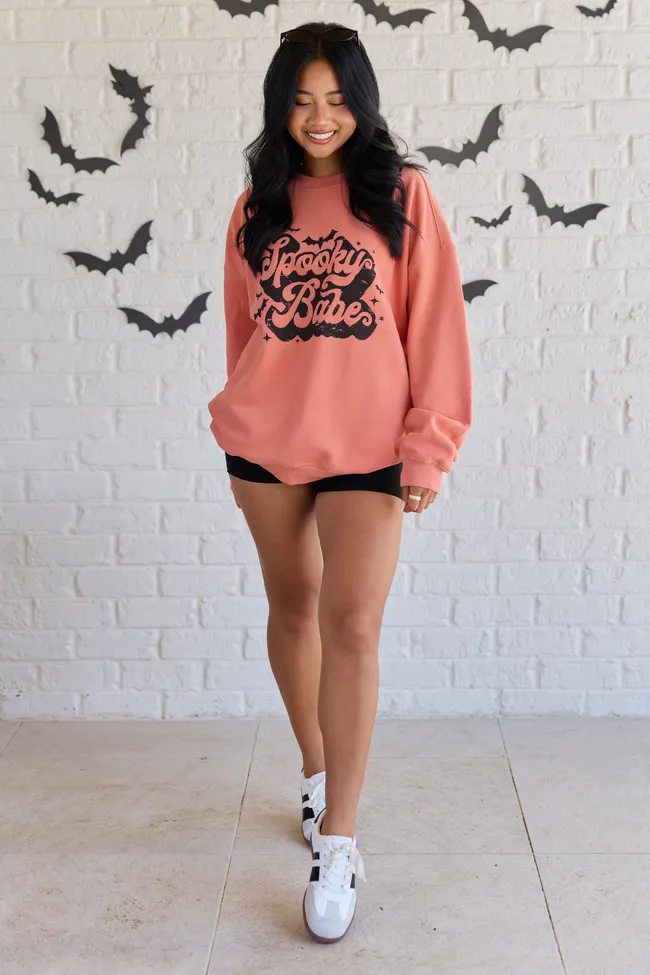 Spooky Babe Light Rust Oversized Graphic Sweatshirt SALE sold by Pink Lily product image thumbnail 3