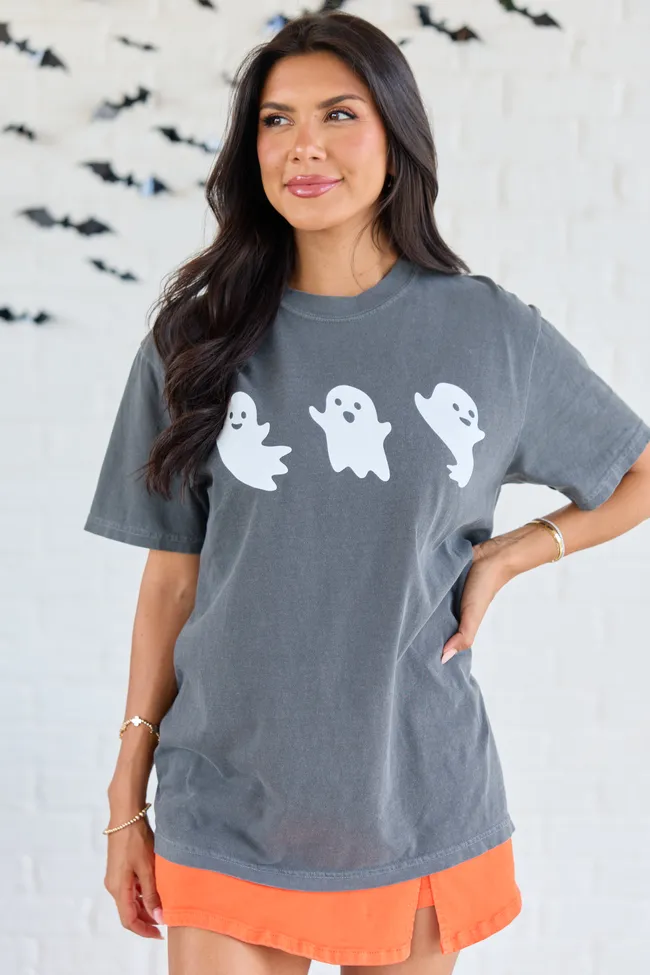Ghost Trio Dark Grey Graphic Tee sold by Pink Lily product image thumbnail 4