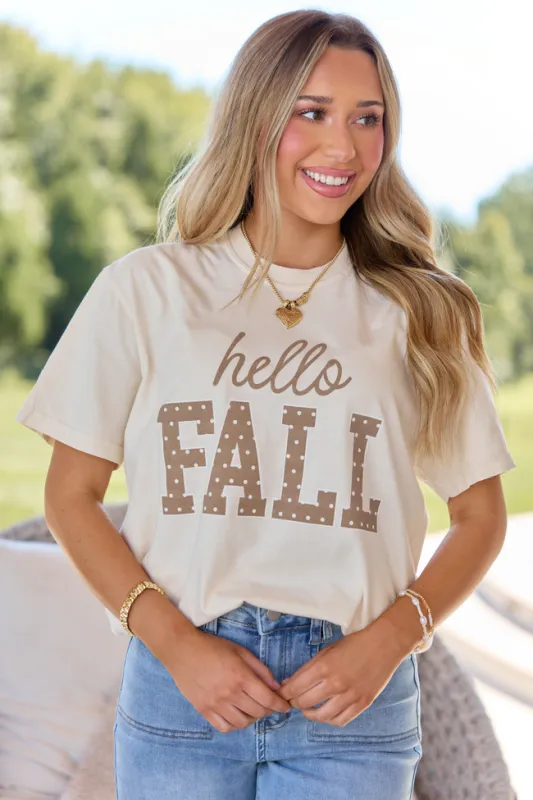 GWP - Hello Fall Ivory Comfort Colors Graphic Tee made by Pink Lily