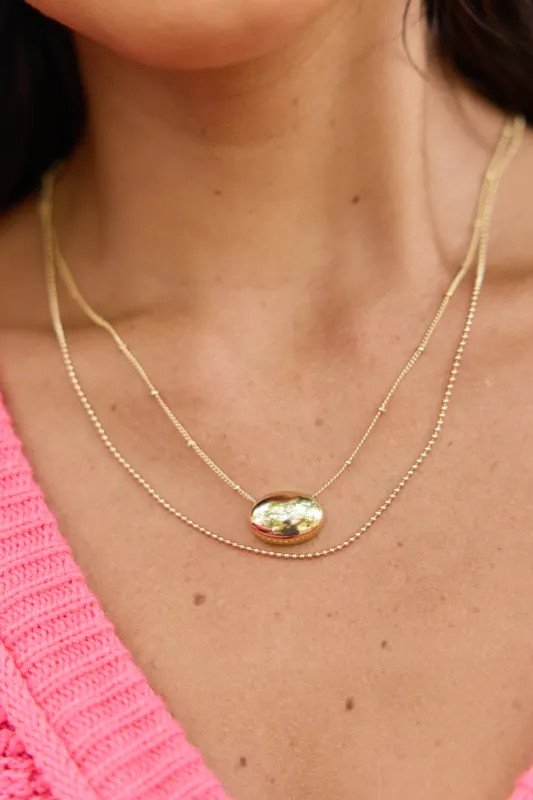 Gold Pendant Layered Necklace made by Pink Lily