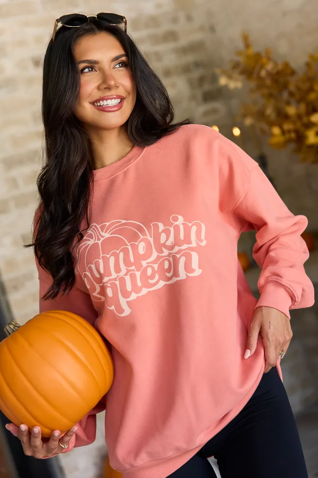 Pumpkin Queen Light Rust Oversized Graphic Sweatshirt SALE sold by Pink Lily product image thumbnail 3