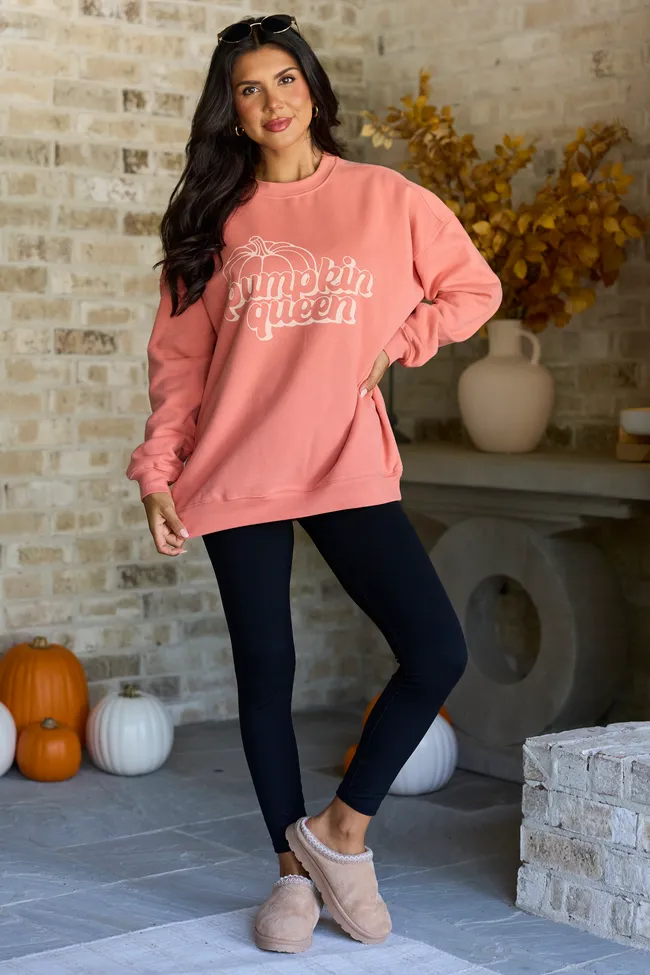 Pumpkin Queen Light Rust Oversized Graphic Sweatshirt SALE sold by Pink Lily product image thumbnail 4