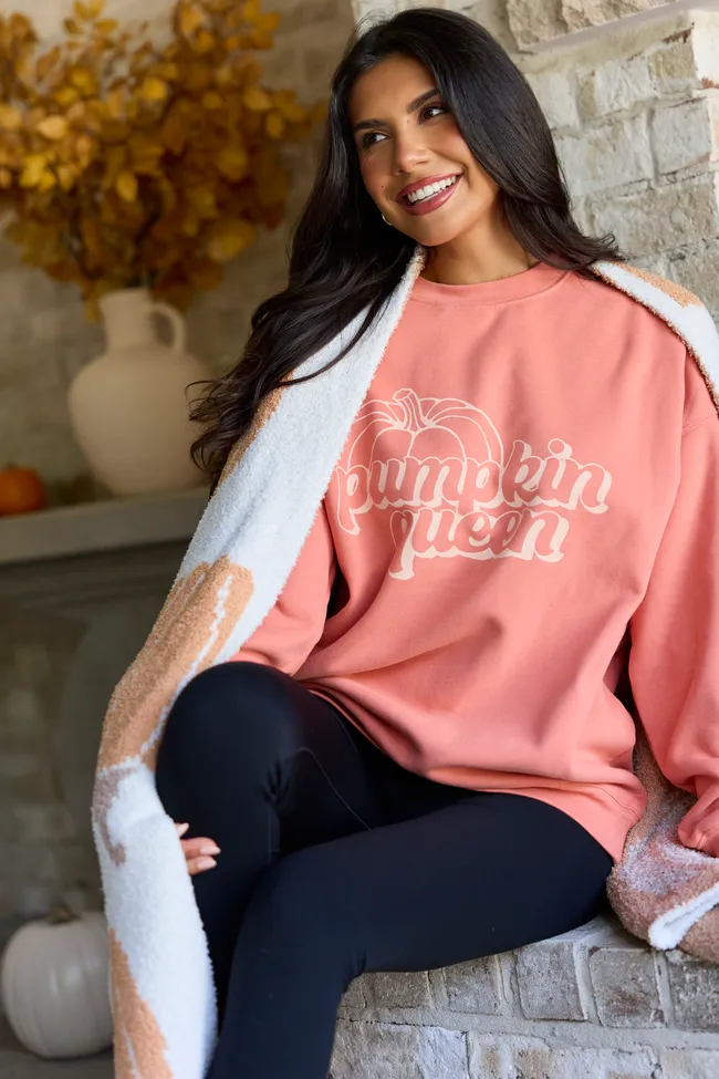 Pumpkin Queen Light Rust Oversized Graphic Sweatshirt SALE sold by Pink Lily product image thumbnail 2