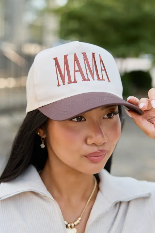 Mama Natural/Brown Embroidered Trucker Hat made by Pink Lily