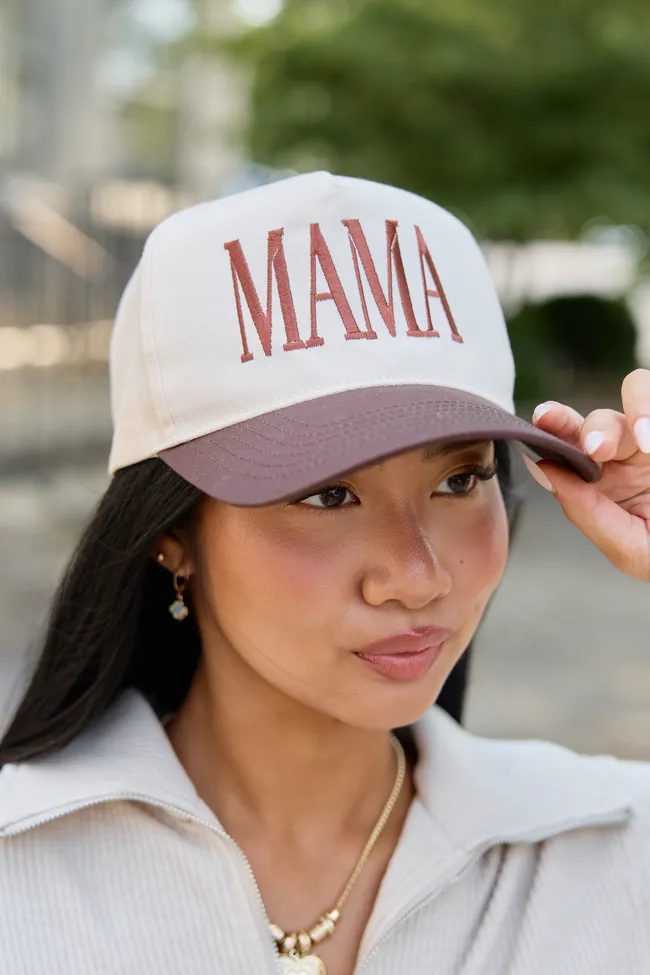 Mama Natural/Brown Embroidered Trucker Hat sold by Pink Lily