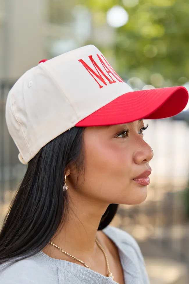 Mama Natural/Red Embroidered Trucker Hat sold by Pink Lily product image thumbnail 2